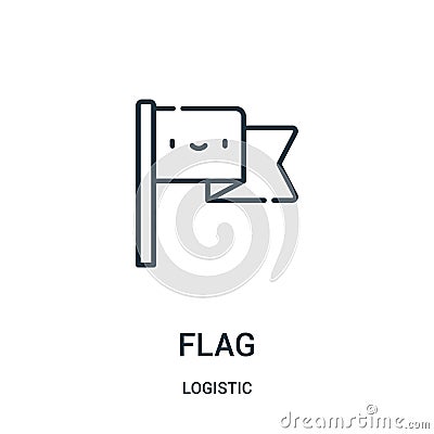 flag icon vector from logistic collection. Thin line flag outline icon vector illustration Vector Illustration