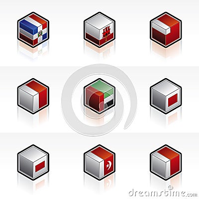 Flag Icons Set -Design Elemen Vector Illustration