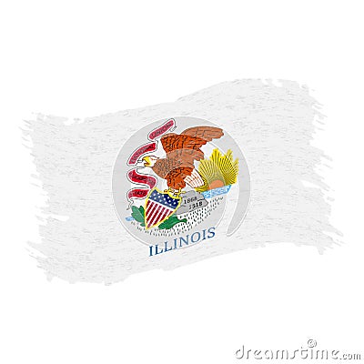 Flag of Illinois. Grunge Abstract Brush Stroke Isolated On A White Background. Vector Illustration. Vector Illustration