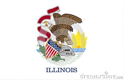 The flag of Illinois state United states of America Stock Photo