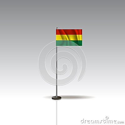 Flag Illustration of the country of BOLIVIA. National BOLIVIA flag isolated on gray background. EPS10 Stock Photo