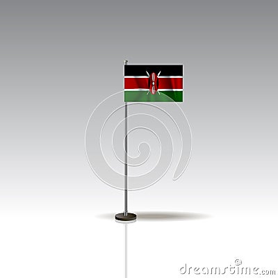 Flag Illustration of the country of KENYA. National KENYA flag on gray background. EPS10 Stock Photo