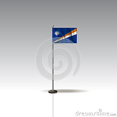 Flag Illustration of the country of MARSHALL ISLANDS. National MARSHALL ISLANDS flag isolated on gray background. Vector. EPS10 Stock Photo