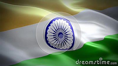 Flag of India. The National Flag of India is a horizontal rectangular tricolour of deep saffron, white and India green; with the Ashoka Chakra, a 24-spoke wheel stock footage Flag of India. The National Flag of India is a horizontal rectangular tricolour of deep saffron, white and India green; with the Ashoka Chakra, a 24-spoke wheel stock footage