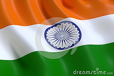 The flag of India, waving in the wind Stock Photo