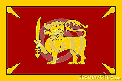 flag of Indo Aryan peoples Sinhalese people. flag representing ethnic group or culture, regional authorities. no flagpole. Plane Stock Photo