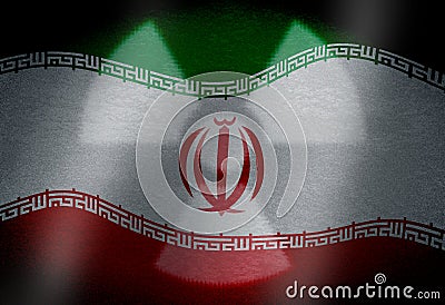 Flag of Iran with nuclear symbol Editorial Stock Photo