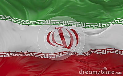 Flag of the Iran waving in the wind 3d render Stock Photo