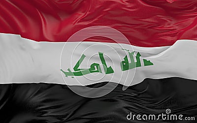 Flag of the Iraq waving in the wind 3d render Stock Photo