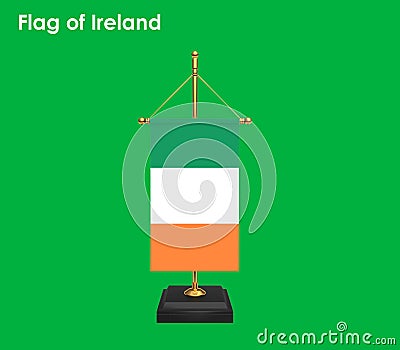 Flag of Ireland, Ireland Flag, National symbol of Ireland country. Table flag of Ireland Stock Photo