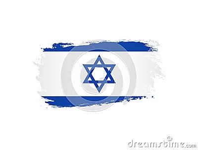 Israel flag brush stroke design Vector Illustration