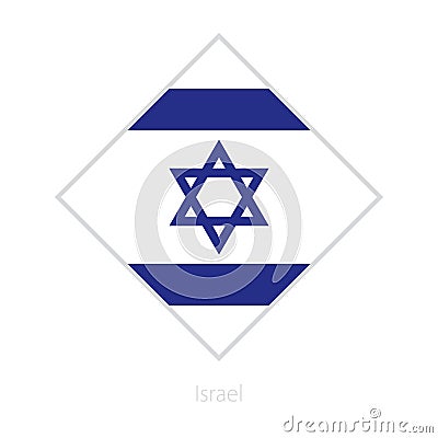 Flag of Israel participant of the Europe football competition. Vector Illustration