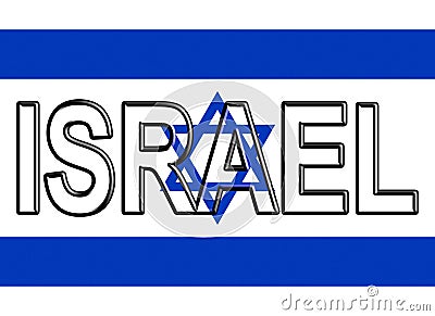 Flag of Israel Word Stock Photo