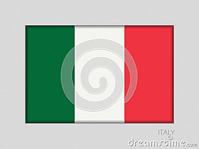 Flag of Italy. National Ensign Aspect Ratio 2 to 3 on Gray Vector Illustration