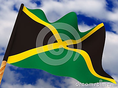 Flag. Jamaica Cartoon Illustration