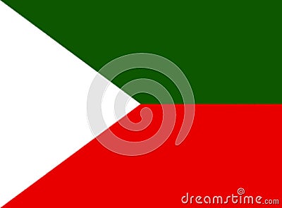 Glossy glass flag of Jammu Kashmir Liberation Front China, India, Pakistan Stock Photo