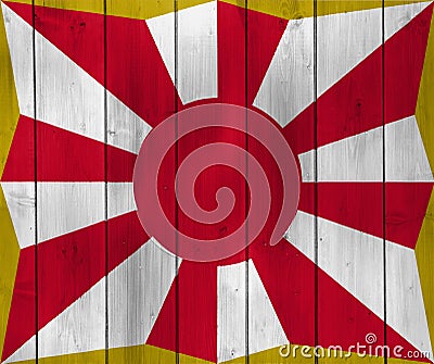 Flag of Japan Ground Self-Defense Force Regiment on texture. Concept collage Stock Photo