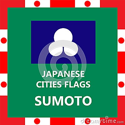 Flag of Japanese city Sumoto Stock Photo