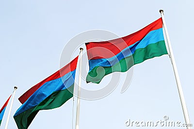 Flag of Karelia, Russia Stock Photo