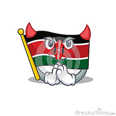 Flag kenya mascot in shape character devil Vector Illustration
