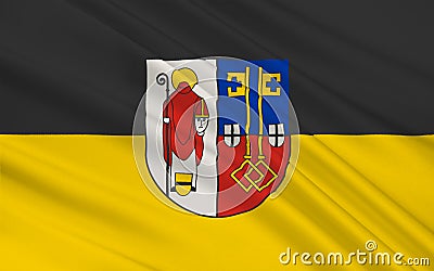 Flag of Krefeld city in North Rhine-Westphalia, Germany Cartoon Illustration