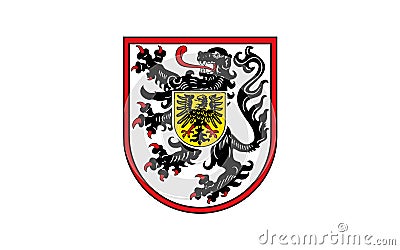 Flag of Landau in der Pfalz town of Rhineland-Palatinate, German Stock Photo