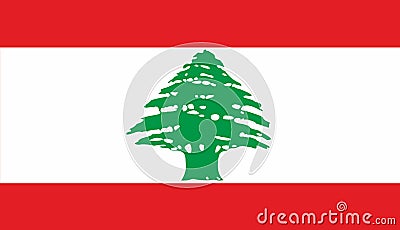 Flag of Lebanon. lebanese flag on fabric surface. Lebanese Republic Stock Photo
