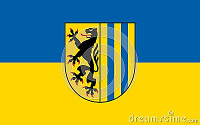 Flag of Leipzig in Free State of Saxony, Germany Stock Photo