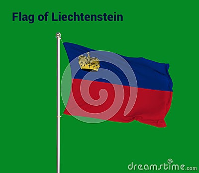 Flag Of Liechtenstein, Liechtenstein flag, National flag of Liechtenstein. Pole flag of Liechtenstein Stock Photo