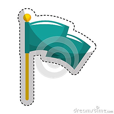 Flag location mark icon Vector Illustration