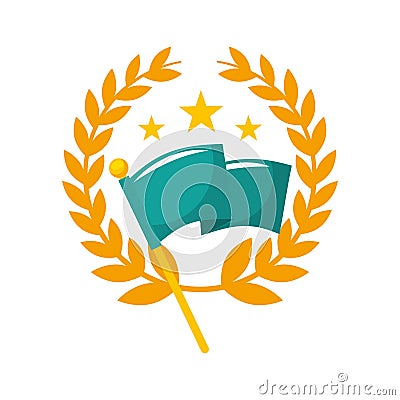 Flag location mark icon Vector Illustration