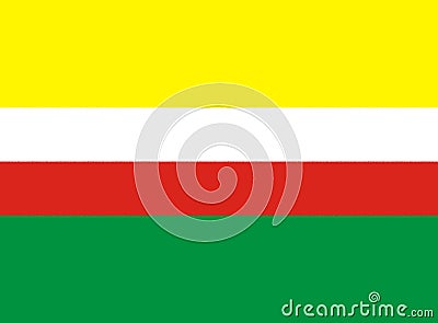 Glossy glass Flag of Lubuskie Voivodeship Stock Photo