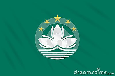 Flag Macau swaying in wind, vector Stock Photo