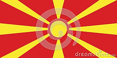 Flag Of Macedonia. Used for travel agencies, history books, and atlases. Europe, travel Vector Illustration