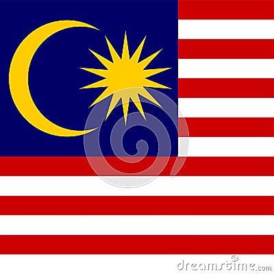 Flag of Malaysia. Correct RGB colours Vector Illustration