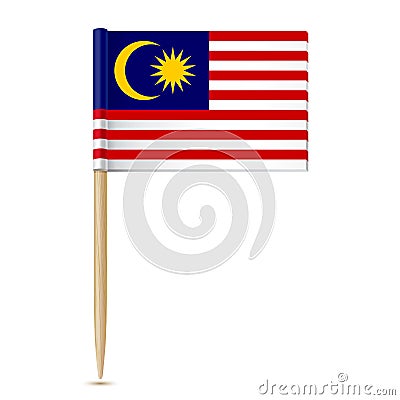 Flag of Malaysia toothpick Vector Illustration