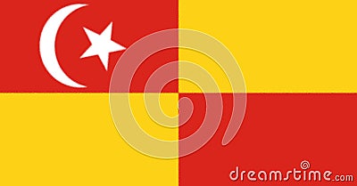 Glossy glass Flag of the Malaysian state Selangor Stock Photo