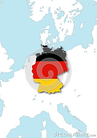 The flag and map of Germany Stock Photo