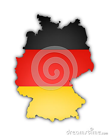 Flag and map of germany Stock Photo