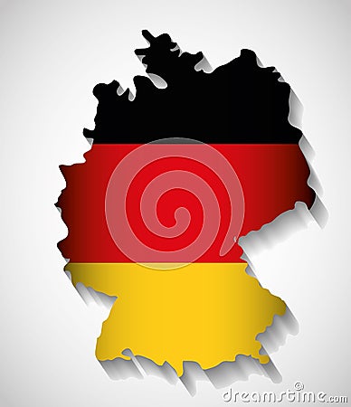 Flag map icon black red yellow. Germany. Vector graphic Vector Illustration