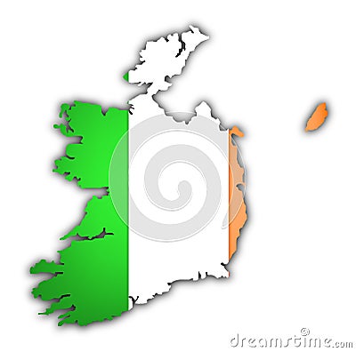 Flag and map of ireland Stock Photo