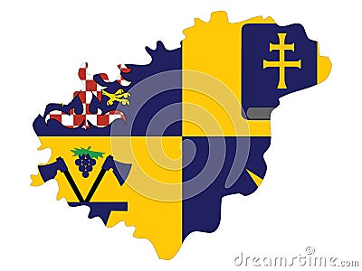 Flag Map of ZlÃ­n Region Vector Illustration