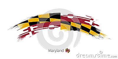 Flag of Maryland in rounded grunge brush stroke Vector Illustration