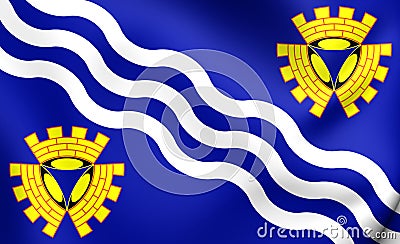 Flag of Merseyside County, England. Stock Photo