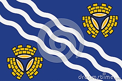 Flag of Merseyside in England Vector Illustration