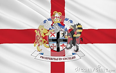 Flag of Metropolitan Borough of St Helens is a metropolitan borough of Merseyside, England Stock Photo