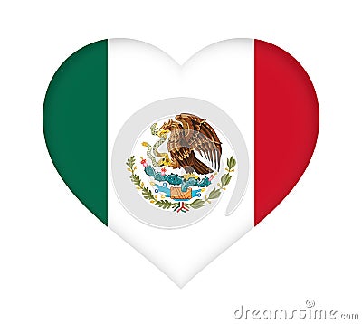 Flag of Mexico Heart Stock Photo