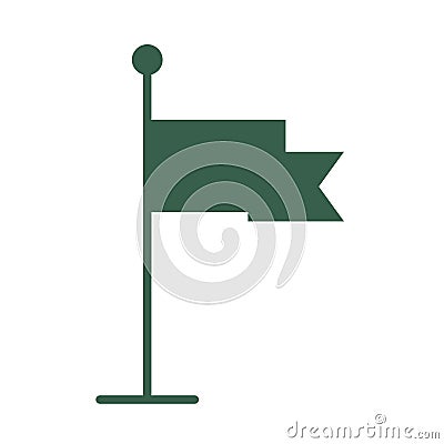 Flag military force isolated icon Vector Illustration