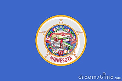 Flag of Minnesota, USA Vector Illustration