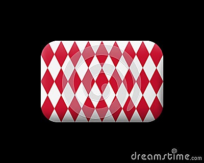 Flag of Monaco. Alternate Design Version. Matted Vector Icon and Vector Illustration